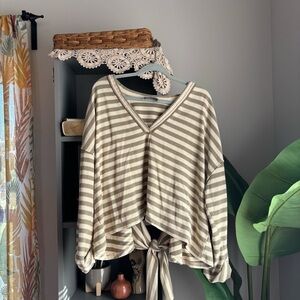 hudson gray striped top